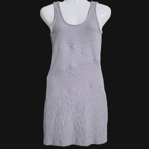 Free People Sleeveless Gray Ribbed Knit Mini Dress Size Small Petite